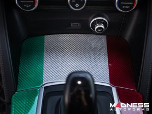 Alfa Romeo Stelvio Center Console Trim Set - Carbon Fiber - Two Piece Kit - Italian Theme - Pre '20 - Feroce Carbon 